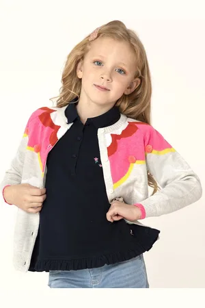 Cherry Crumble Girls Colourblocked Cardigan