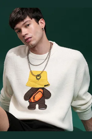 Highlander Men Embellished Round Neck Sweater