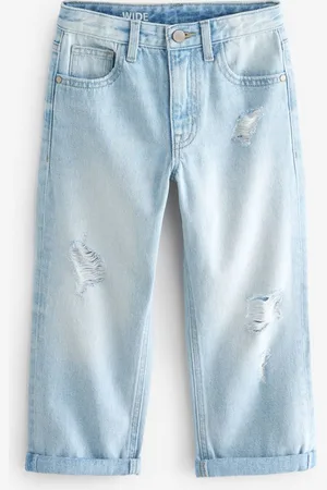 Next Boys Wide Leg Mildly Distressed Fade Jeans