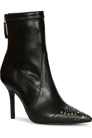 SAINT G. Women Studded Stretch Napa Leather Stiletto Ankle Winter Boots