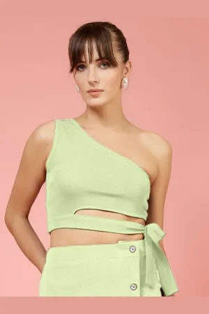 OOMPH One Shoulder Fitted Crop Top