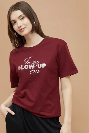 Lifestyle Women Typography Printed Round Neck Cotton T-shirt