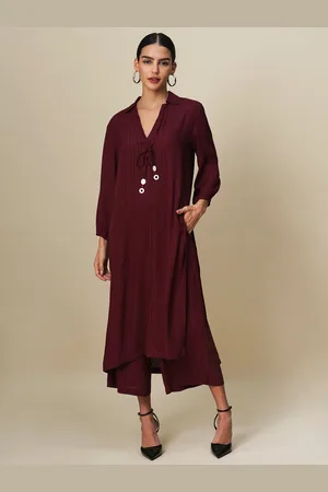Chemistry Striped Shirt Collar Kurta With Palazzos