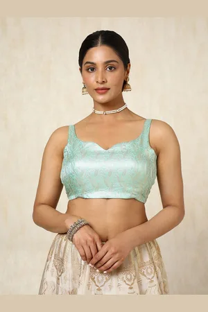 Soch Zari Woven Padded Tussar Saree Blouse