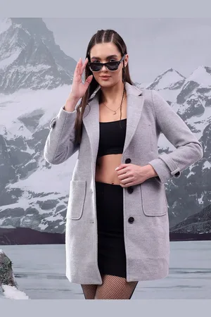 KOTTY Women Cotton Single-Breasted Overcoat