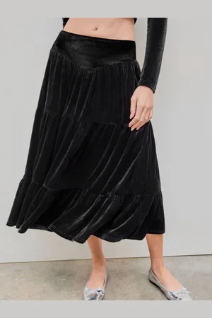 HERE&NOW Women Tiered Midi Skirt