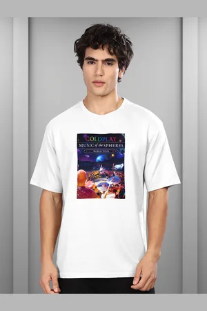 bullmer Men Coldplay Printed Relaxed Fit Casual T-shirt