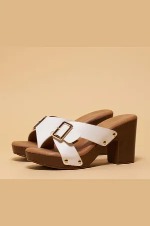 ERIDANI Women Bailey Buckle Heels Block Sandals