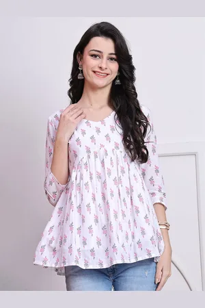 Rajnandini Women Floral Print Ethnic Cotton Peplum Top