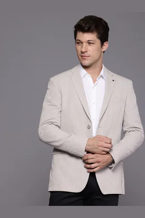 Louis Philippe Slim Fit Self Design Single-Breasted Blazer