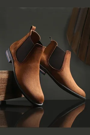 FOXYFOOT Men Round Toe Chelsea Boots