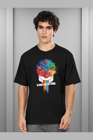 bullmer Men Coldplay Printed Relaxed Fit Casual T-shirt