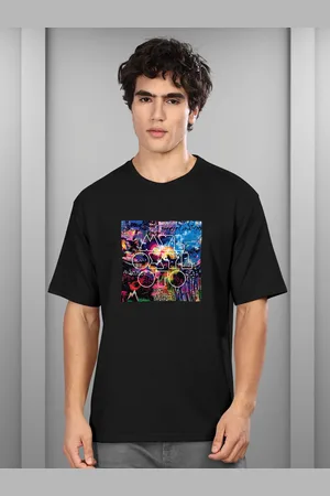 bullmer Men Coldplay Printed Relaxed Fit Casual T-shirt