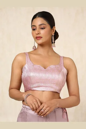 Soch Woven Design Padded Tussar Saree Blouse