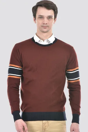 NUMERO UNO Round Neck Long Sleeves Acrylic Pullover Sweater