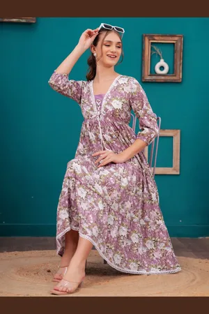 BAESD Women Floral Printed Empire Midi Dress