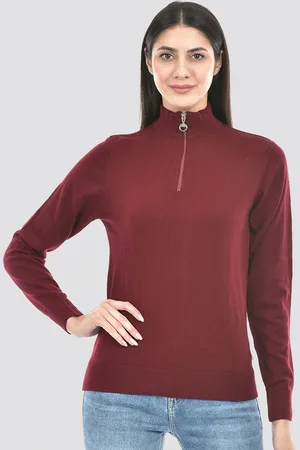 NUMERO UNO Mock Collar Acrylic Pullover Sweater