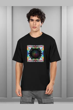 bullmer Men Coldplay Printed Relaxed Fit Casual T-shirt