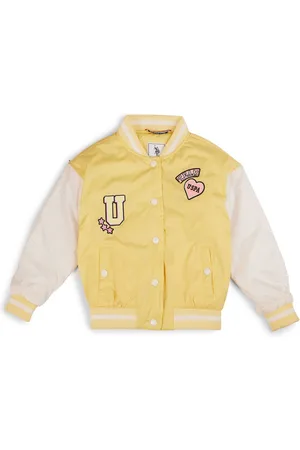 Ralph Lauren Girls Stand Collar Colourblocked Casual Bomber Jacket