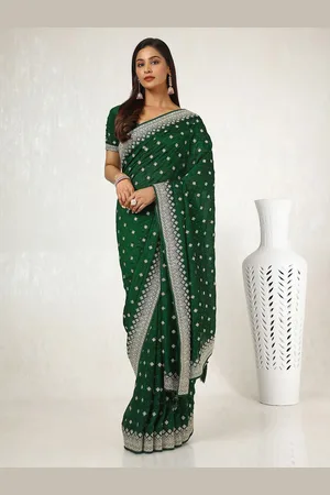 Soch Embellished Beads and Stones Silk Blend Tussar Saree