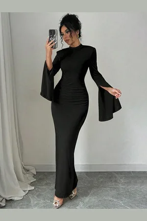 LULU & SKY Women Slit Sleeves Maxi Dress