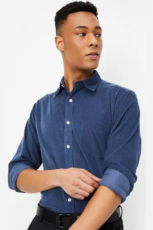 Max Collection Men Spread Collar Textured Cotton Casual Shirt