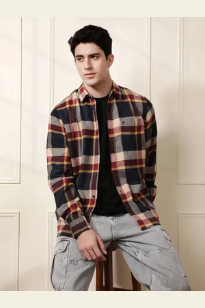 WROGN Men Slim Fit Opaque Checked Casual Shirt