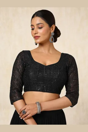 Soch Embellished Sequinned Sweetheart Neck Padded Saree Blouse