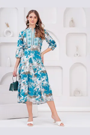 BAESD Women Floral Printed Fit & Flare Midi Dress