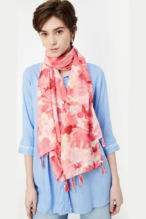 Max Collection Women Floral Printed Scarf With Tasselled Border