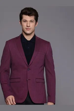Louis Philippe Super Slim Fit Self Design Single-Breasted Blazer