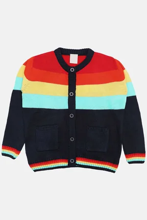 CHKOKKO Boys Colourblocked Woollen Cardigan