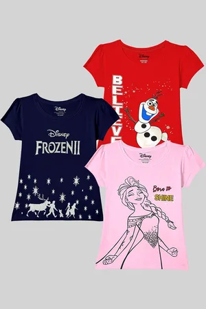 Miss and Chief Girls Pack Of 3 Graphic Printed Cotton T-shirt