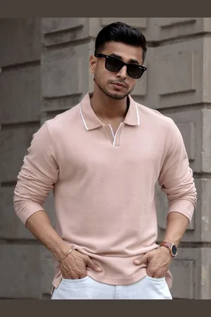 Powerlook Men Solid Polo Collar Cotton T-shirt