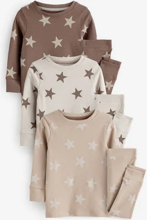 Next Boys Set of 3 Pure Cotton Printed T-shirt with Pyjamas