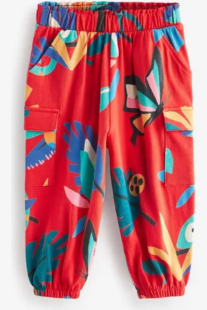 Next Girls Printed Tropical Cargo Trousers