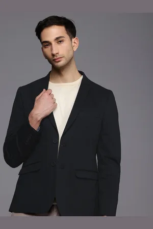 Louis Philippe Super Slim Fit Notched Lapel Collar Single Breasted Casual Blazer
