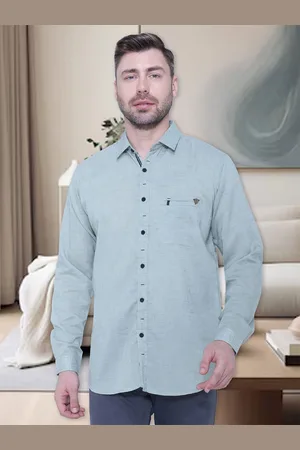 Kuons Avenue Men Green Smart Slim Fit Casual Shirt
