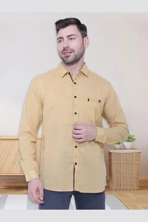 Kuons Avenue Men Beige Smart Slim Fit Casual Shirt