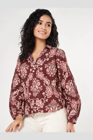 Pantaloons Floral Print Cotton Shirt Style Top