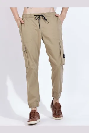 HERE&NOW Men Slim Fit Mid-Rise Cargo Joggers