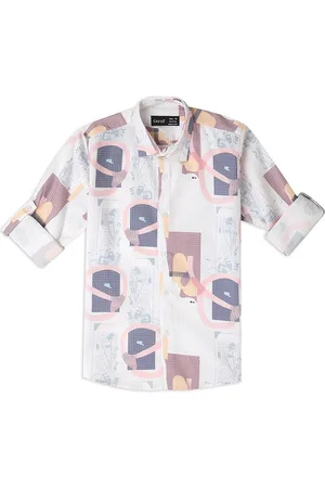 CAVIO Boys Comfort Opaque Abstract Printed Cotton Casual Shirt