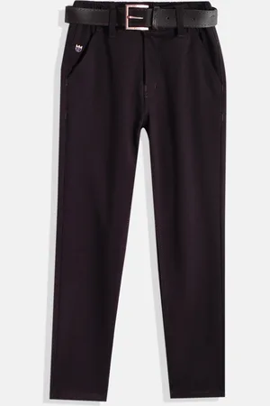 CAVIO Boys Wrinkle Free Chambray Trousers With Belt