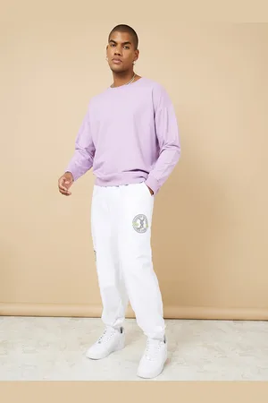 Styli Men Oversized Varsity Side Print Joggers