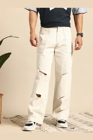 Mast & Harbour Men Wide Leg Fit Cut-Out Jeans