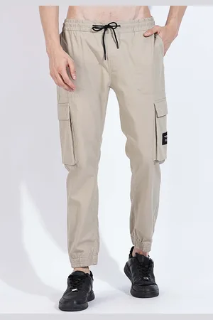 HERE&NOW Men Slim Fit Mid-Rise Cargo Joggers