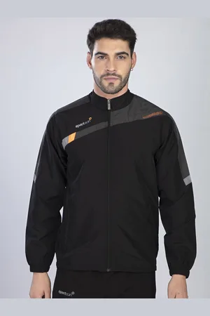 SPORT SUN Men Mock Collar Striped Sports Lightweight Sporty Jacket