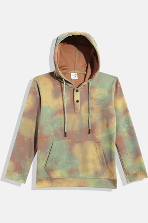 CAVIO Boys Tie and Dye Printed Hooded Sweatshirt