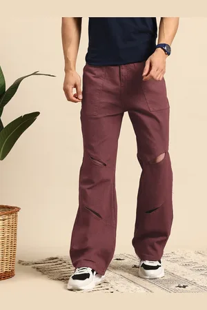 Mast & Harbour Men Wide Leg Fit Cut-Out Jeans