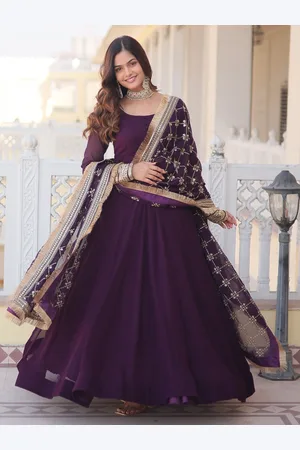 Kalini Women Anarkali Gown and Bottom With Dupatta Set